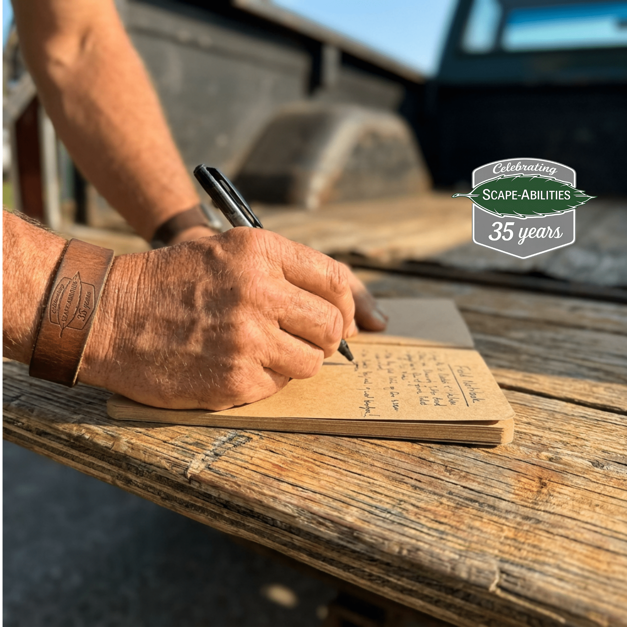 writing notes on lawn care assessment