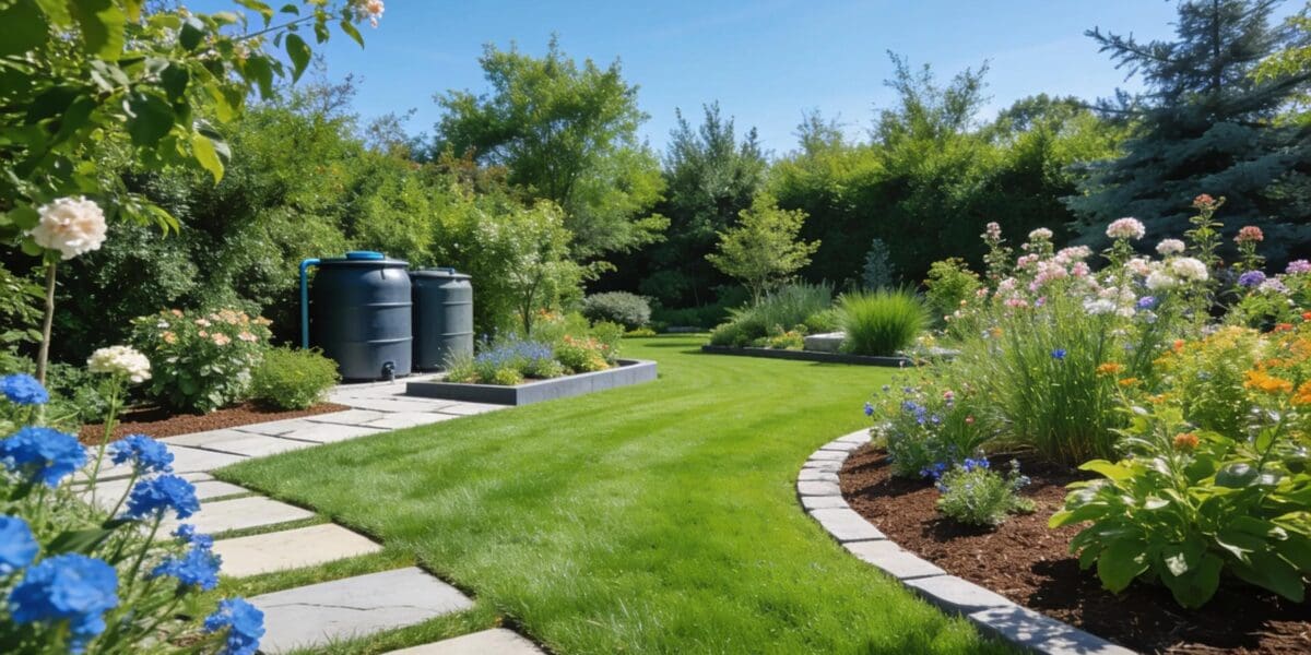 Vibrant lawn and garden in Central New Jersey showcasing eco-friendly landscaping services